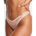 Gossard Glossies lace sheer thong in pale pink
