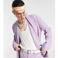Reclaimed Vintage limited edition tie waist blazer in lilac (part of a set)-Purple