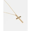 Icon Brand cross pendant necklace in antique gold