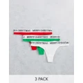 Brave Soul christmas 3 pack thongs in red white and green