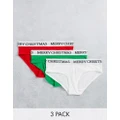 Brave Soul christmas 3 pack briefs in red white and green