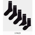 Jack & Jones 5 pack logo sports socks in black