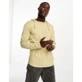 Brave Soul long sleeve top with hood in light yellow-Green