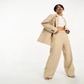 Y.A.S tailored wide leg pants in camel (part of a set)-Neutral