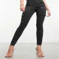 Spanx high waisted cargo pants in washed black