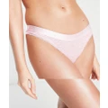 Brave Soul lace thong in baby pink