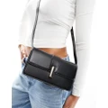 ASOS DESIGN dual wear shoulder bag with gold lock detail in black