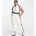 ASOS 4505 Curve ski suit all in one with mono contrast detail-White