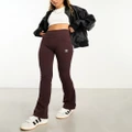 adidas Originals essentials ribbed flared pants in shadow brown