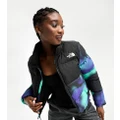 The North Face Saikuru cropped puffer jacket in blue marble print Exclusive at ASOS