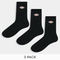 Dickies Valley Grove 3 pack crew socks in black