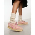 Clarks Originals Wallabee shoes in pink and red print