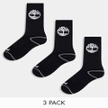 Timberland Bowden 3 pack crew socks in black