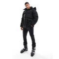 ASOS 4505 Ski insulated water repellent puffer jacket with removable faux fur hood in black