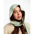 Daisy Street hooded scarf in sage green