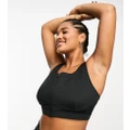 ASOS 4505 Curve Icon zip front high support sports bra in black