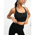 ASOS 4505 Icon zip front high support sports bra in black