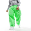 The North Face Tek woven trackies with reflective piping in bright green