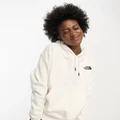 The North Face Essential oversized fleece hoodie in cream Exclusive at ASOS-White