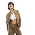 Noisy May bomber jacket in beige (part of a set)-Brown