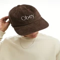 Obey Ellis 6 panel corduroy cap in brown