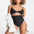 Volcom Simply Seamless cut out swimsuit in black