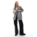 Y.A.S ruched sleeve stand alone blazer in grey