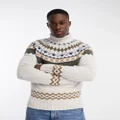 Barbour Roose Fair Isle roll neck jumper in white