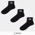 New Balance logo mid socks 3 pack in black
