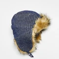 Reclaimed Vintage unisex faux fur cord trapper hat-Blue