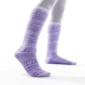 ASOS 4505 ski socks in lilac apres ski print-Purple