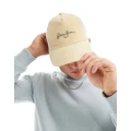 Sean John script logo baseball trucker cap in beige and white-Neutral