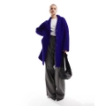 Whistles cocoon boucle coat in blue
