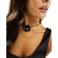 ASOS DESIGN choker with black corsage and cord detail