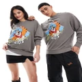 ASOS DESIGN unisex oversized licence sweatshirt with Tony the Tiger print in grey