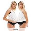 Mamalicious Maternity 2 pack over the bump lingerie thongs in black