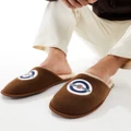Lambretta classic logo slippers in tan-Brown