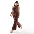 Vesper flare pants in chocolate (part of a set)-Brown