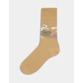 Paul Smith Narcissus print socks in beige-Neutral