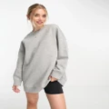 Monki long sleeve oversized sweater in light grey melange
