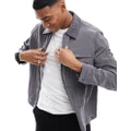 Calvin Klein crinkle 2.0 shirt jacket in charcoal-Grey