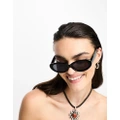 ASOS DESIGN oval sunglasses in black