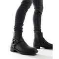 Pull & Bear boots with buckle detail in black