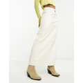 Free People faux leather maxi skirt in cream-White