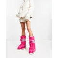 Moon Boot Icon waterproof nylon knee boots in bright pink