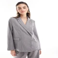Y.A.S oversized dad blazer in slate (part of a set)-Grey