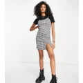 Vero Moda FRSH Exclusive checked mini dress in black and white-Multi
