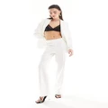 Y.A.S Bridal high waisted tailored pants in white (part of a set)