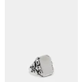 Reclaimed Vintage unisex grunge signet ring in stainless steel-Silver
