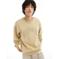 Pull & Bear front printed STWD sweatshirt in sand-Neutral